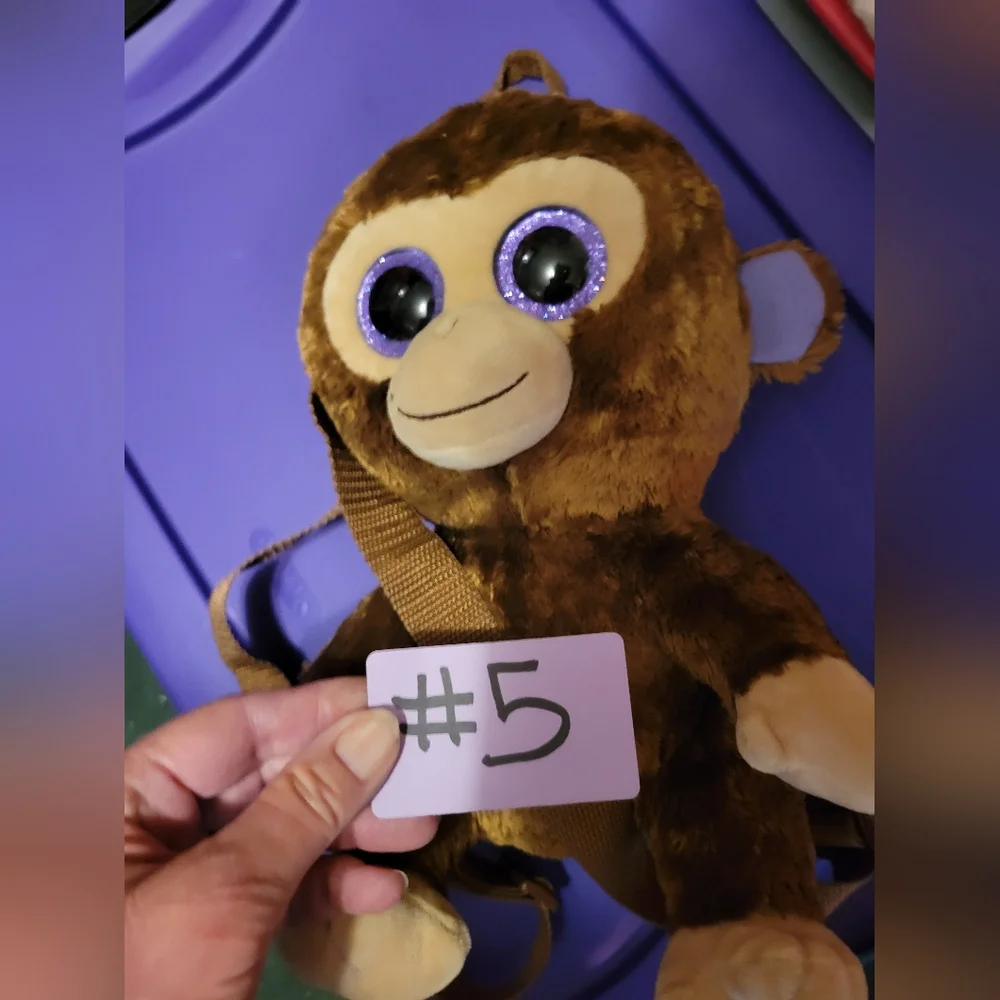 Ty Beanie boos coconut the monkey plush backpa